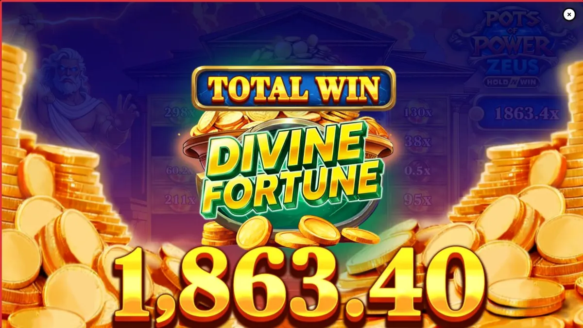 Tampilan visual slot Pots of Power: Zeus dengan tema mitologi Yunani